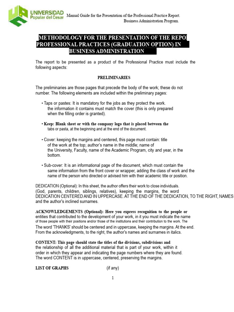 Methodology of Professional Practice (Graduation Option) | PDF ...