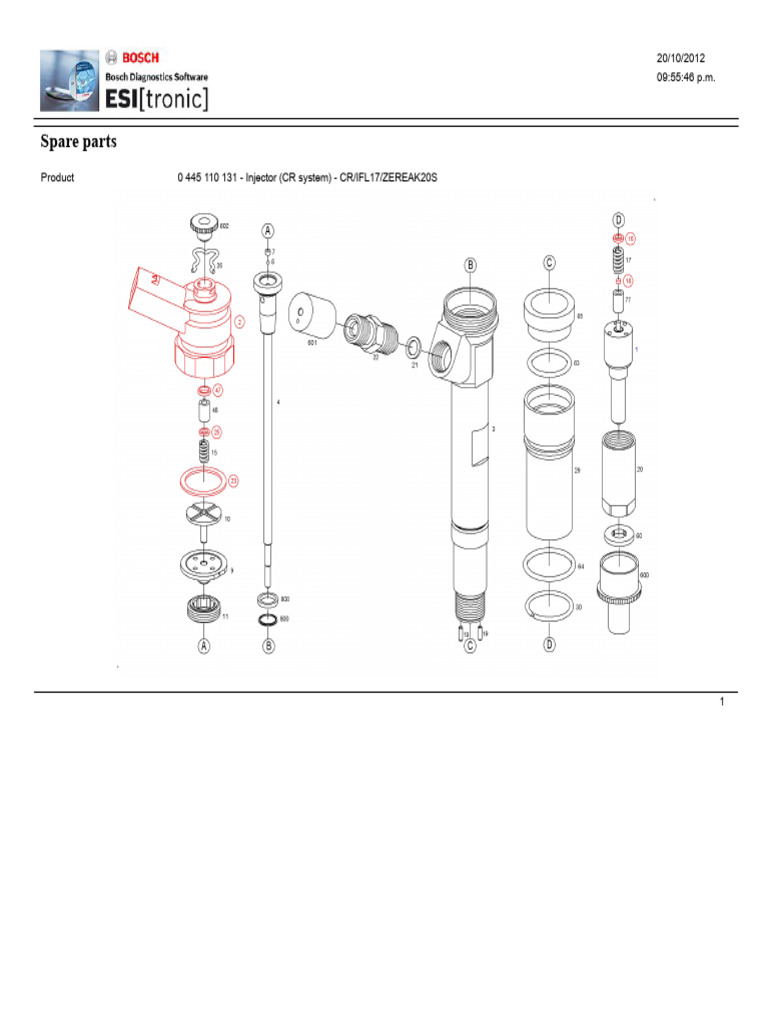 Bosch Injector Breakdown 0 445 110 131 | PDF | Mechanical Engineering
