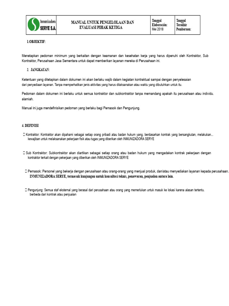 Manual Evaluasi Pihak Ketiga 2018 | PDF