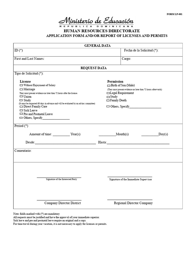 HR License and Permit Application Form | PDF