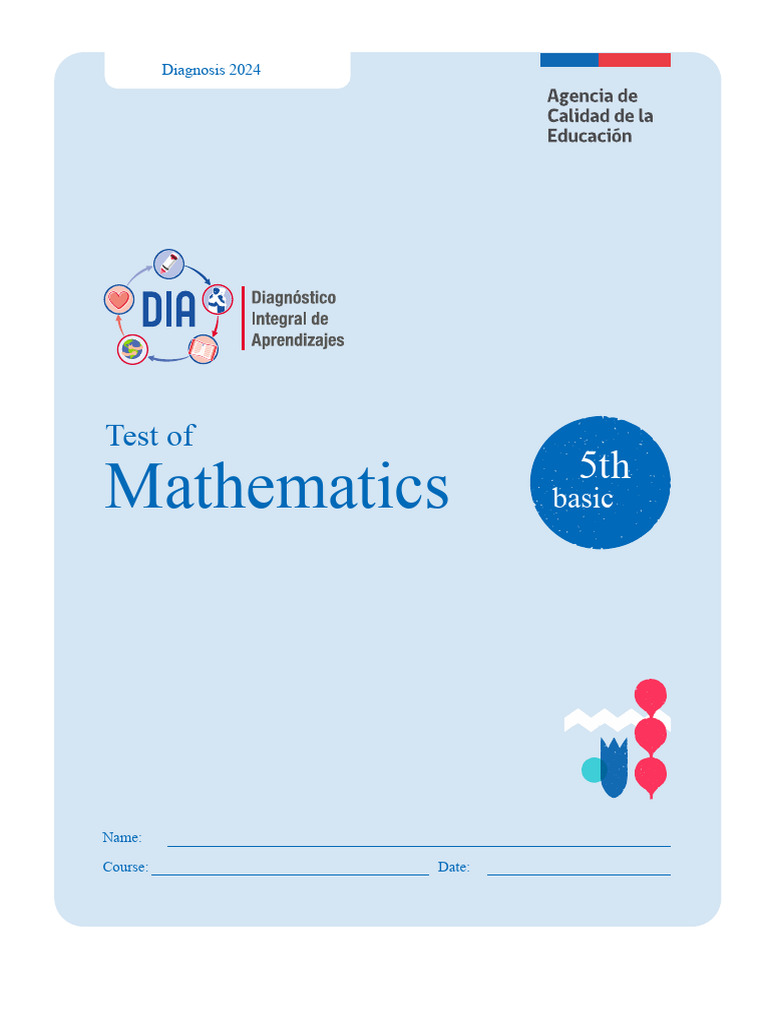 Mathematics Diagnostic Test 2024 5th Grade | PDF | Multiple Choice ...
