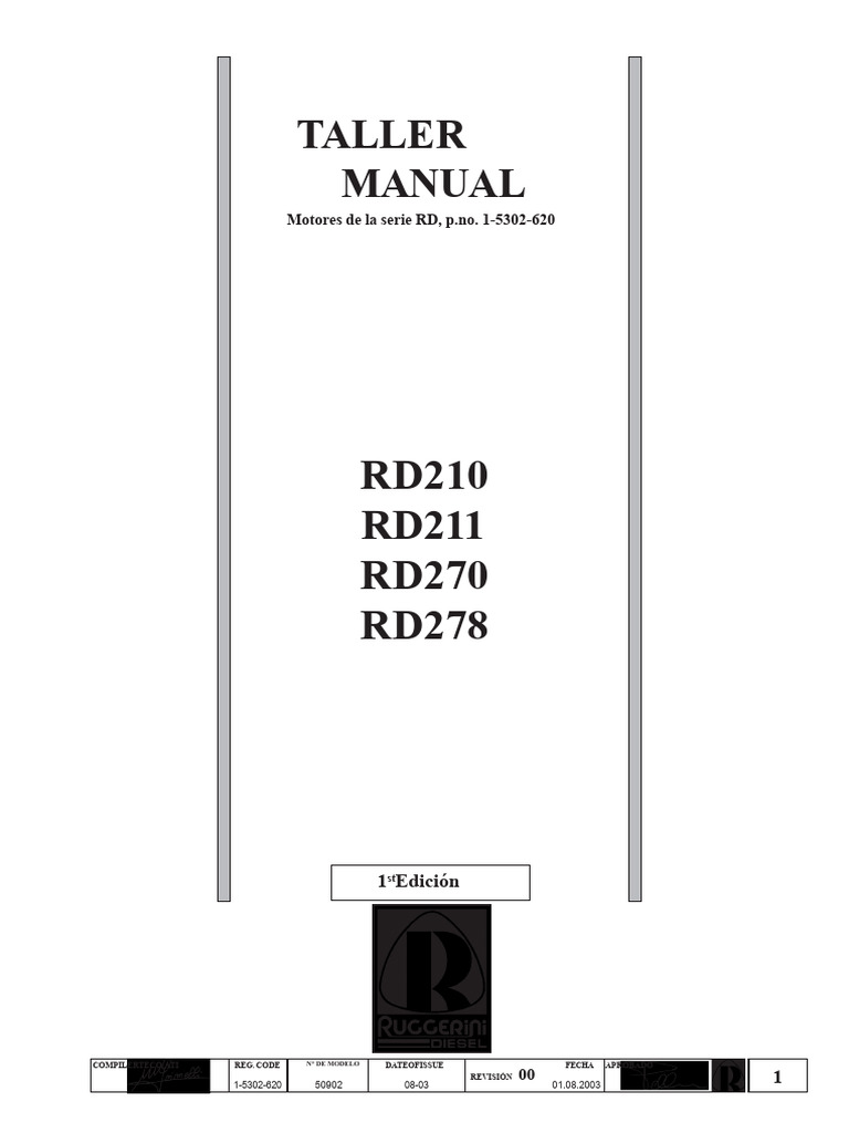 Manual Técnico Motores Ruggerini RD | PDF | Inyección de combustible ...