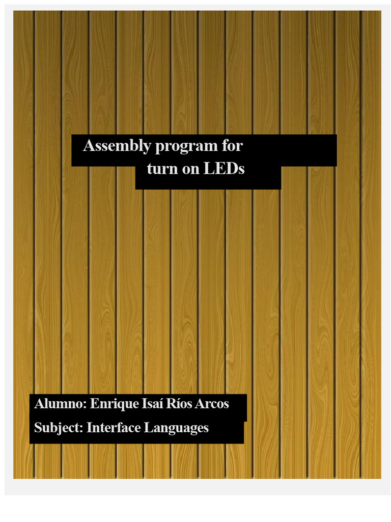 Assembly Program To Turn On LEDs | PDF | Assembly Language | Software ...