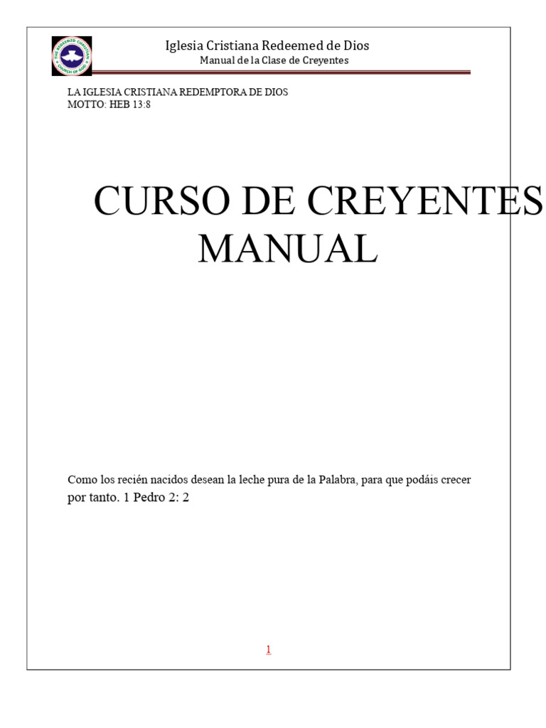 Manual de Creyentes de RCCG | PDF | Oración | Bautismo