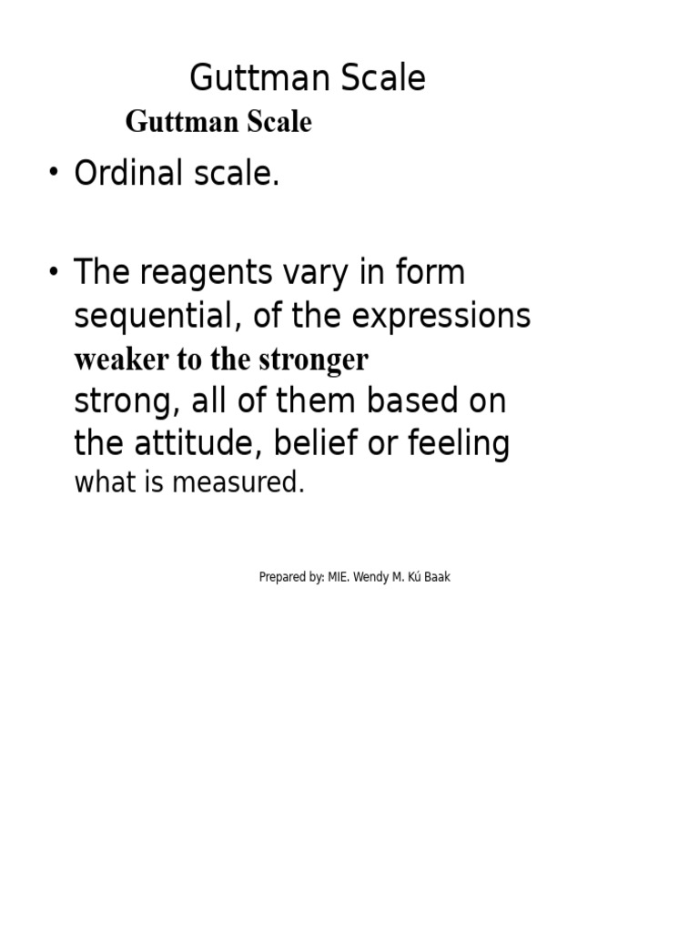 Understanding the Guttman Scale | PDF