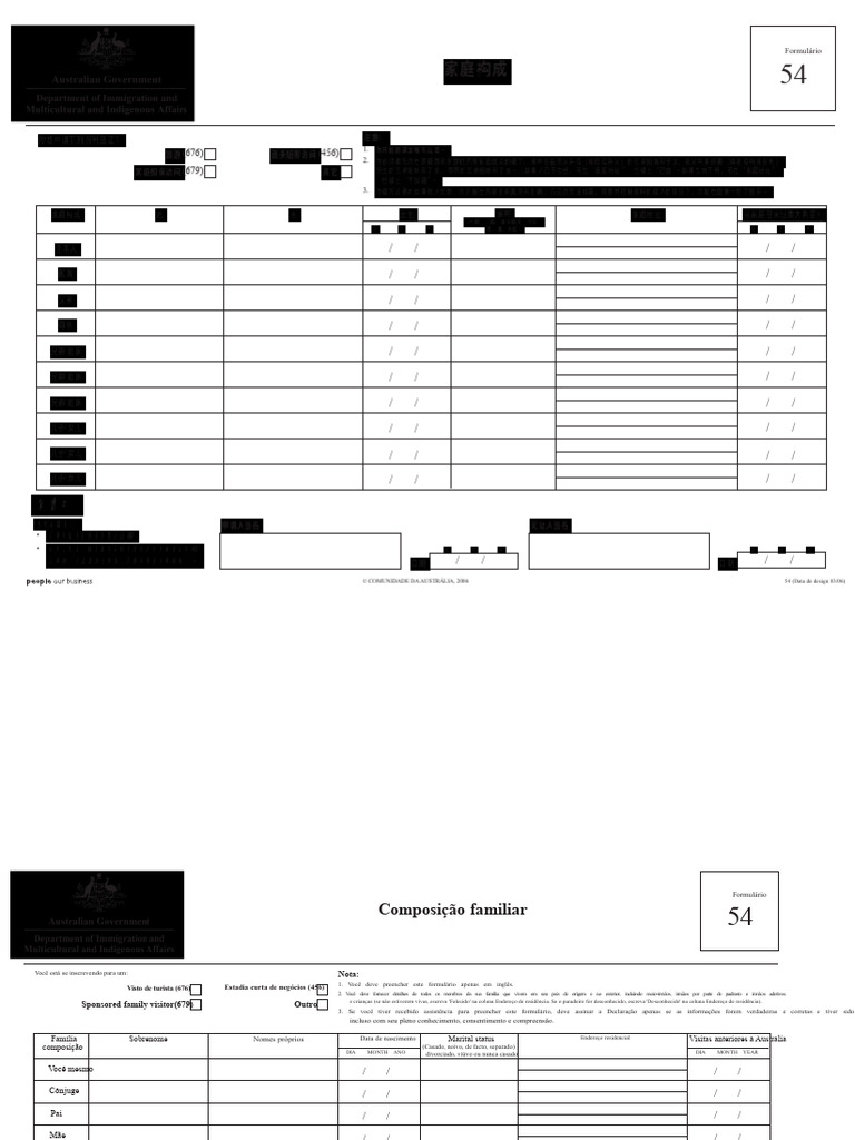 Formulário de Composição Familiar 54 | PDF