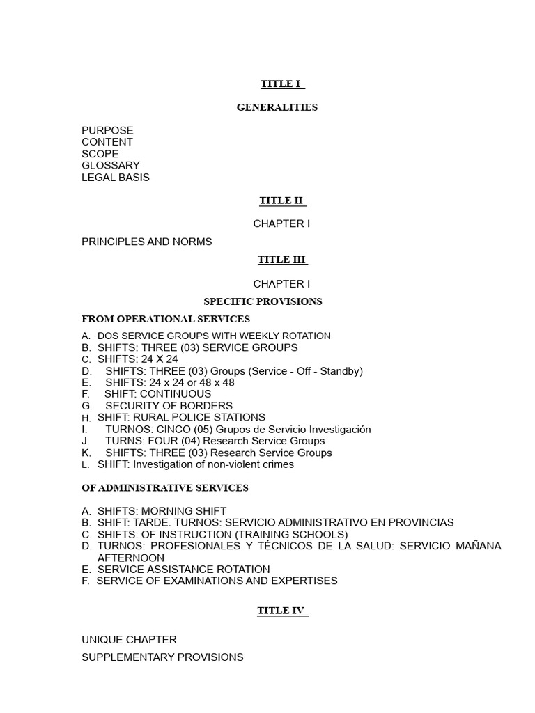 National Police of Peru Shift Regulations | PDF | Police | Decree