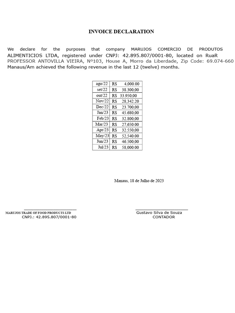 Invoice Statement | PDF