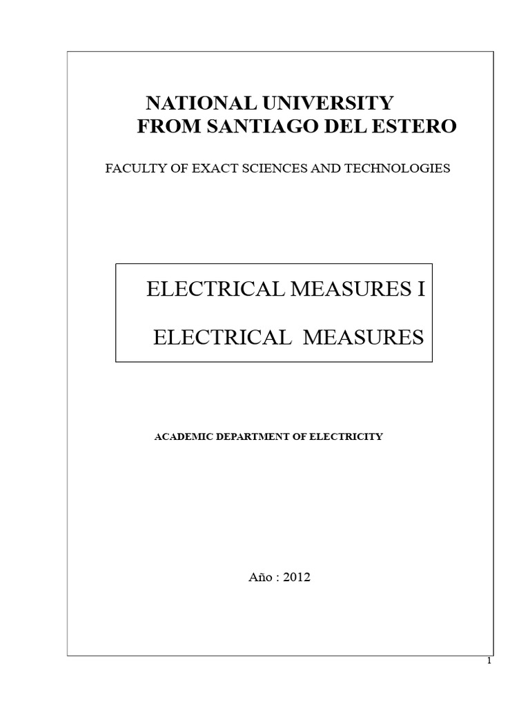 Electrical Measurements I Course Overview | PDF | Electrical Impedance ...