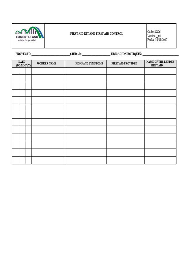 06 First Aid Kit Control | PDF
