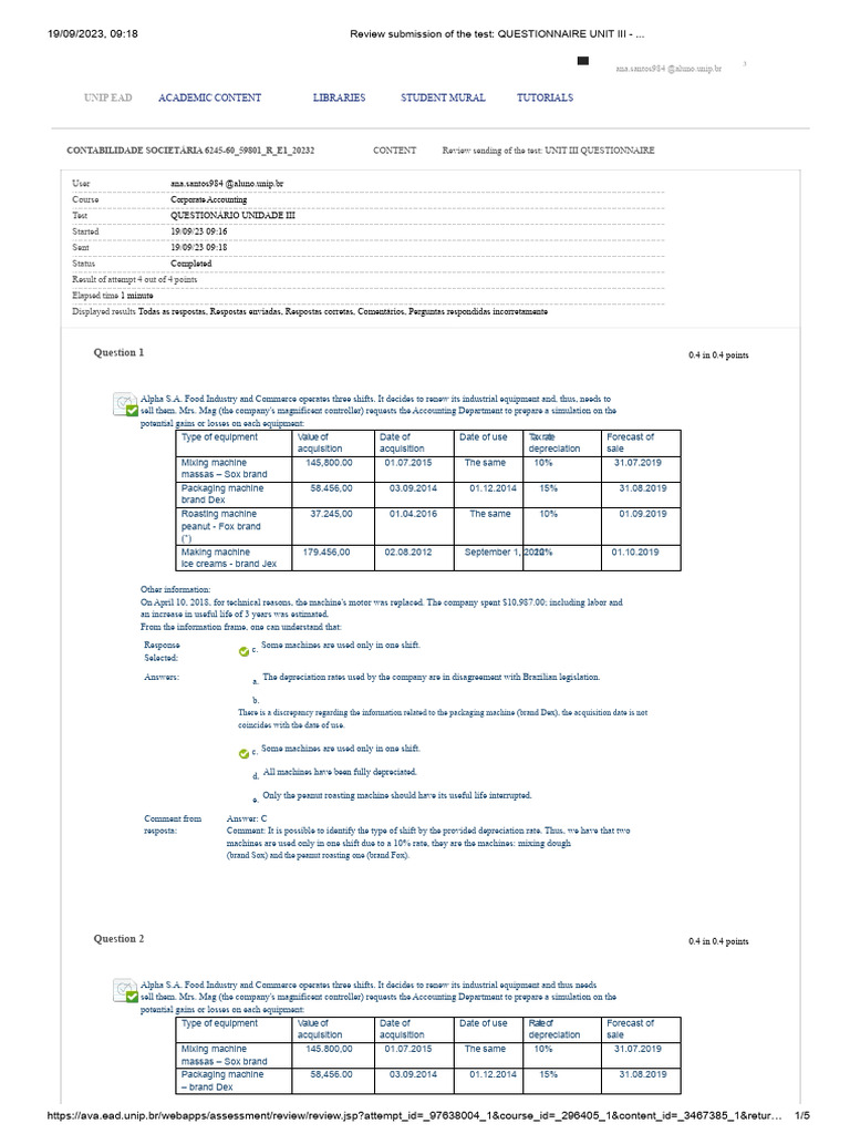 Review Sending of The Test - Questionnaire Unit III - .. | PDF | Book ...