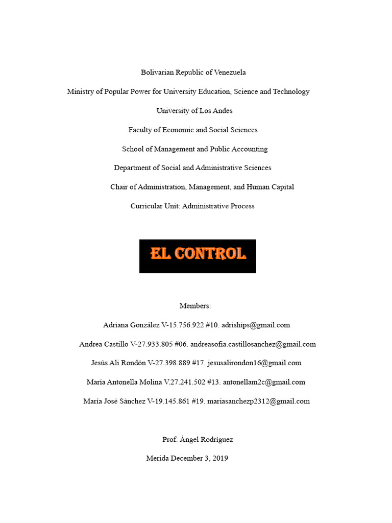 Understanding Control in Management Processes | PDF | Information | System
