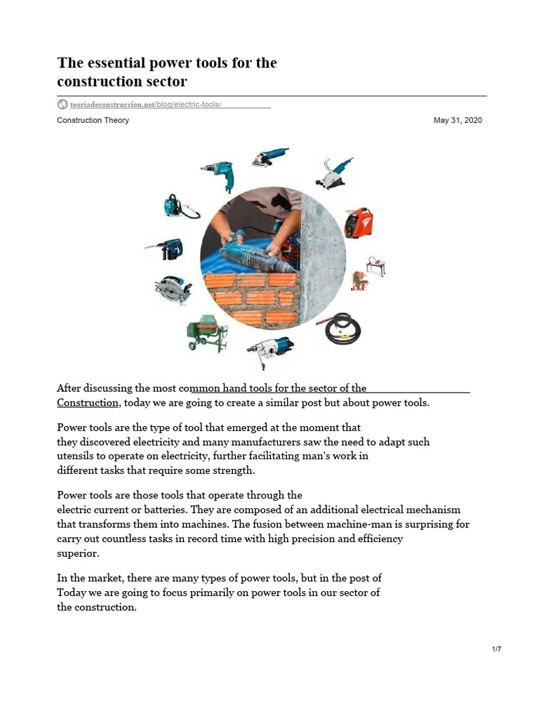Essential Power Tools for Construction | PDF | Drill | Welding