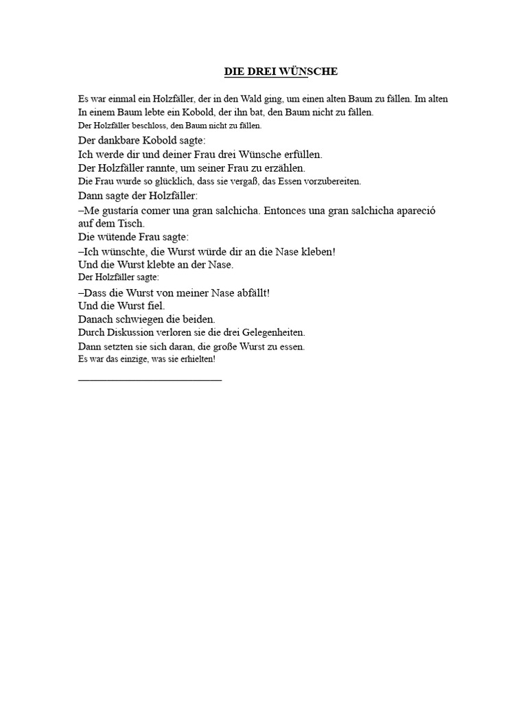 Die drei Wünsche PDF