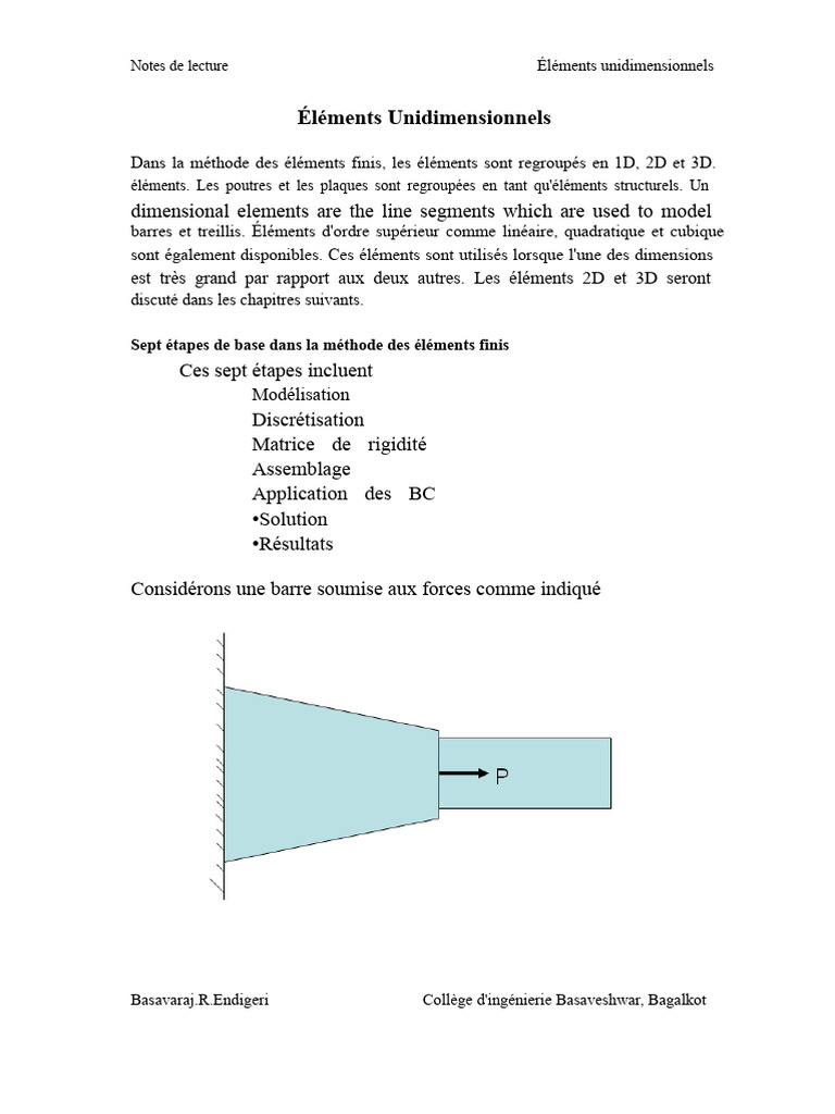 Méthode des éléments finis 1D expliquée | PDF | Treillis (assemblage ...