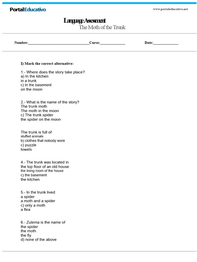 Language Assessment: The Moth Story | PDF