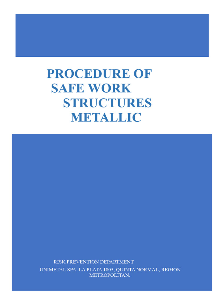 Safe Work Procedure for Metal Structures | PDF | Crane (Machine ...