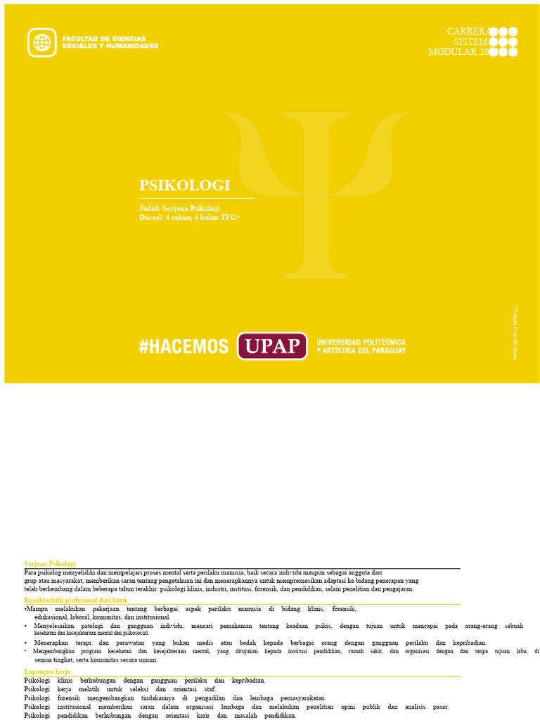 UPAP Psikologi - Kurikulum | PDF