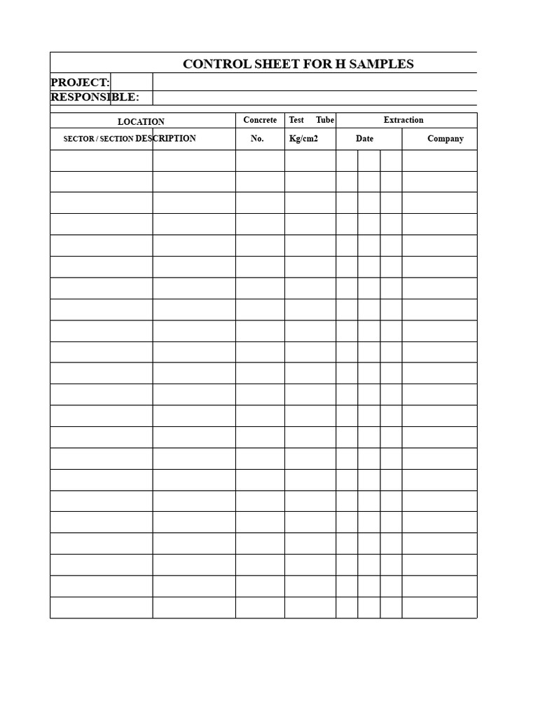 Resistance Test Control Sheets H | PDF