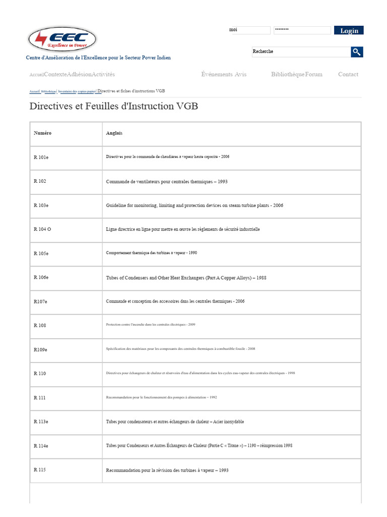 Directives Et Fiches D'instructions VGB | PDF | Centrale électrique ...