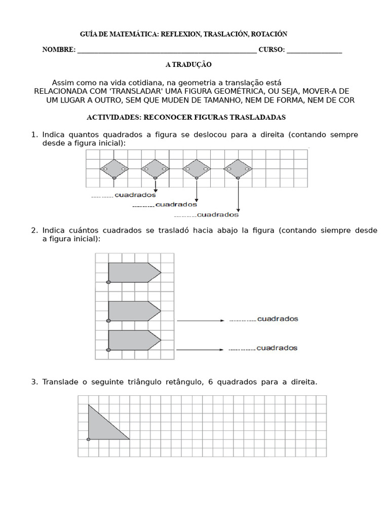 Guia de Matemática: Transformações Geométricas | PDF | Rotação | Simetria