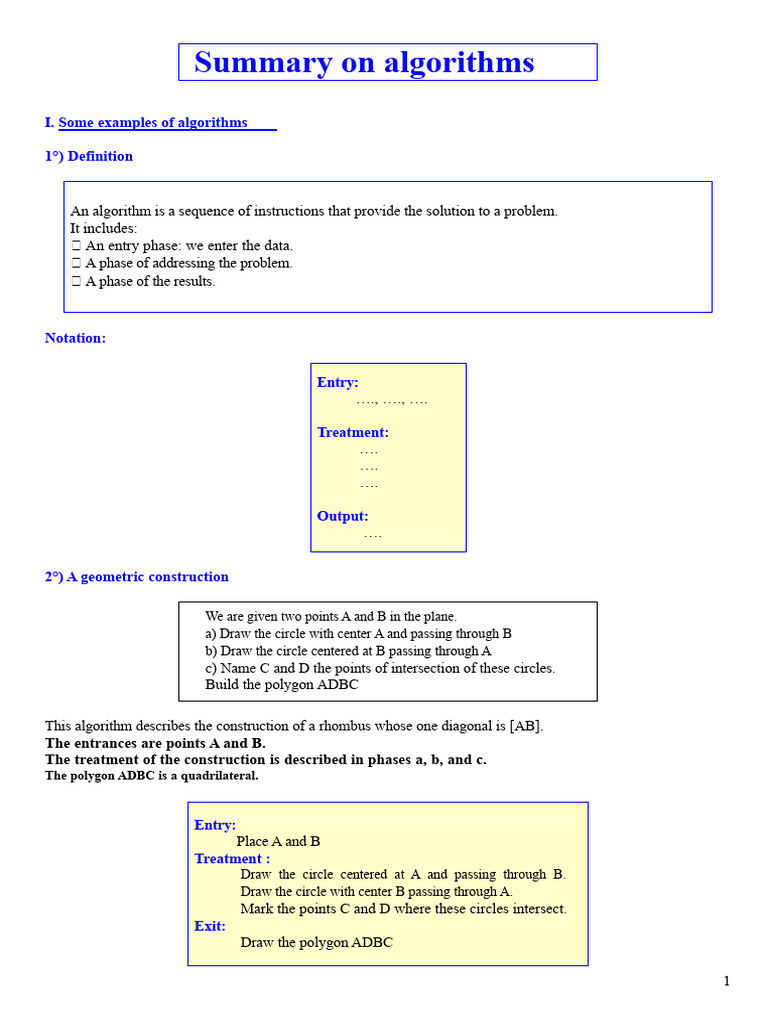 Overview of Algorithm Examples | PDF | Algorithms | Control Flow