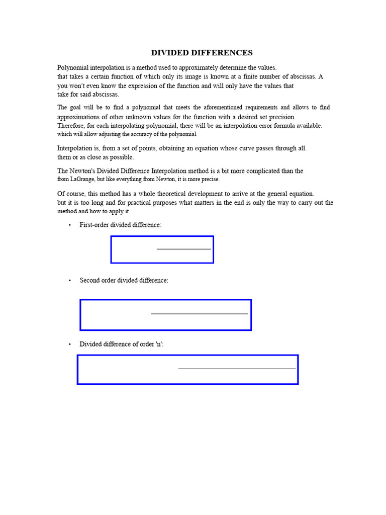 Newton's Divided Difference Method | PDF | Interpolation | Algorithms
