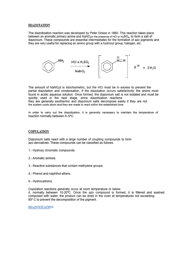 Diazotization and Azo Dye Synthesis | PDF | Amine | Chemical Compounds