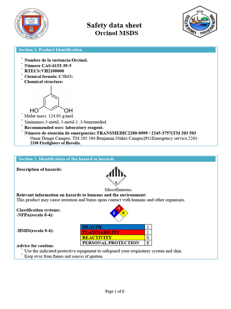 Orcinol | PDF | Water | Carbon Dioxide