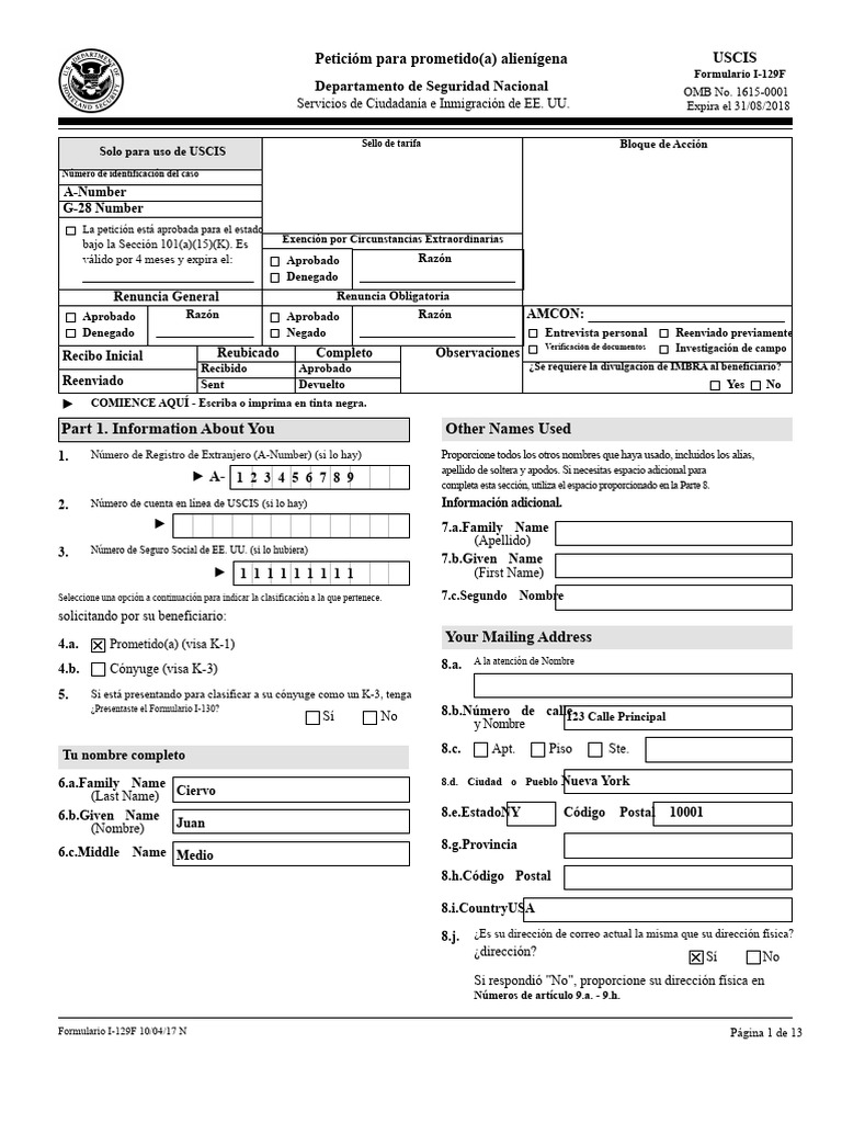 Formulario I-129F en Español PDF | PDF | Violación | Raza y etnicidad ...