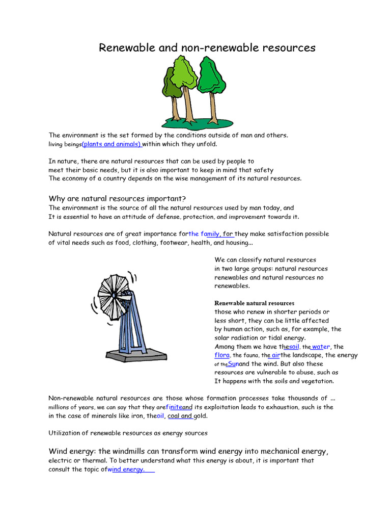 Renewable vs Non-Renewable Resources | PDF | Energy Development ...
