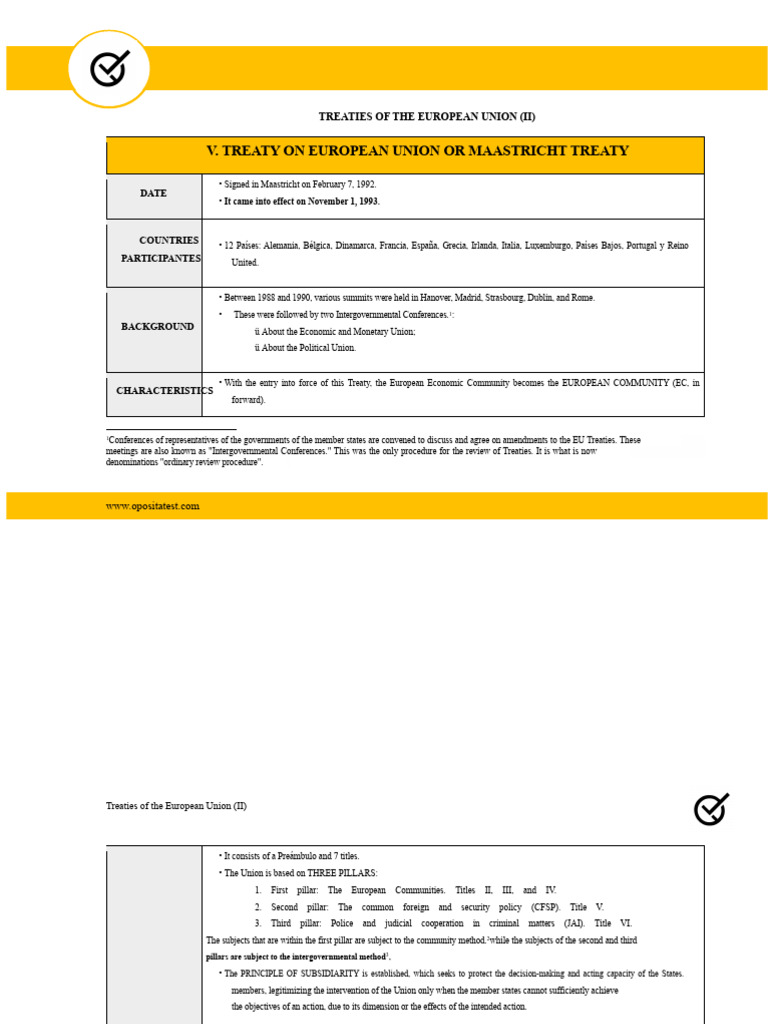 Overview of EU Treaties: Maastricht & Amsterdam | PDF | European Union ...