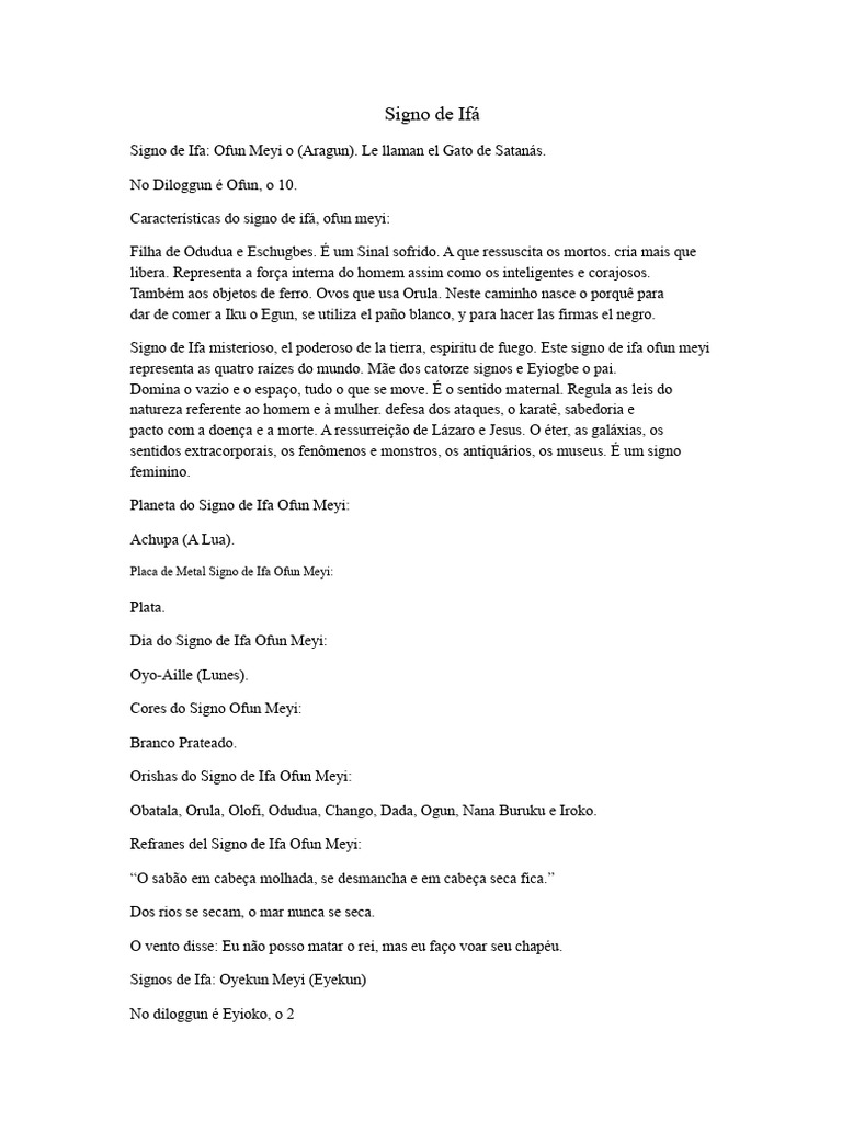 Signo de Ifá | PDF | Vermelho | Terra