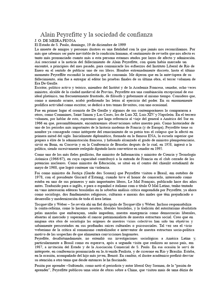 Alain Peyrefitte: Legado y Reflexiones | PDF | Francia | China