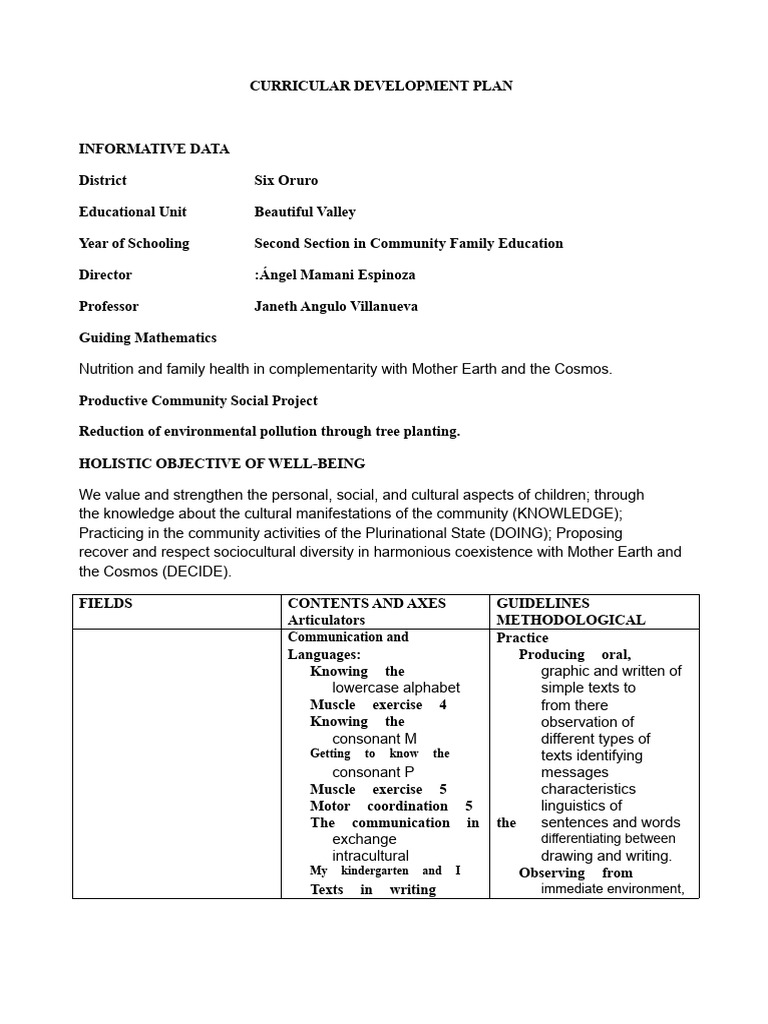 Holistic Curricular Development Plan | PDF | Communication | Linguistics
