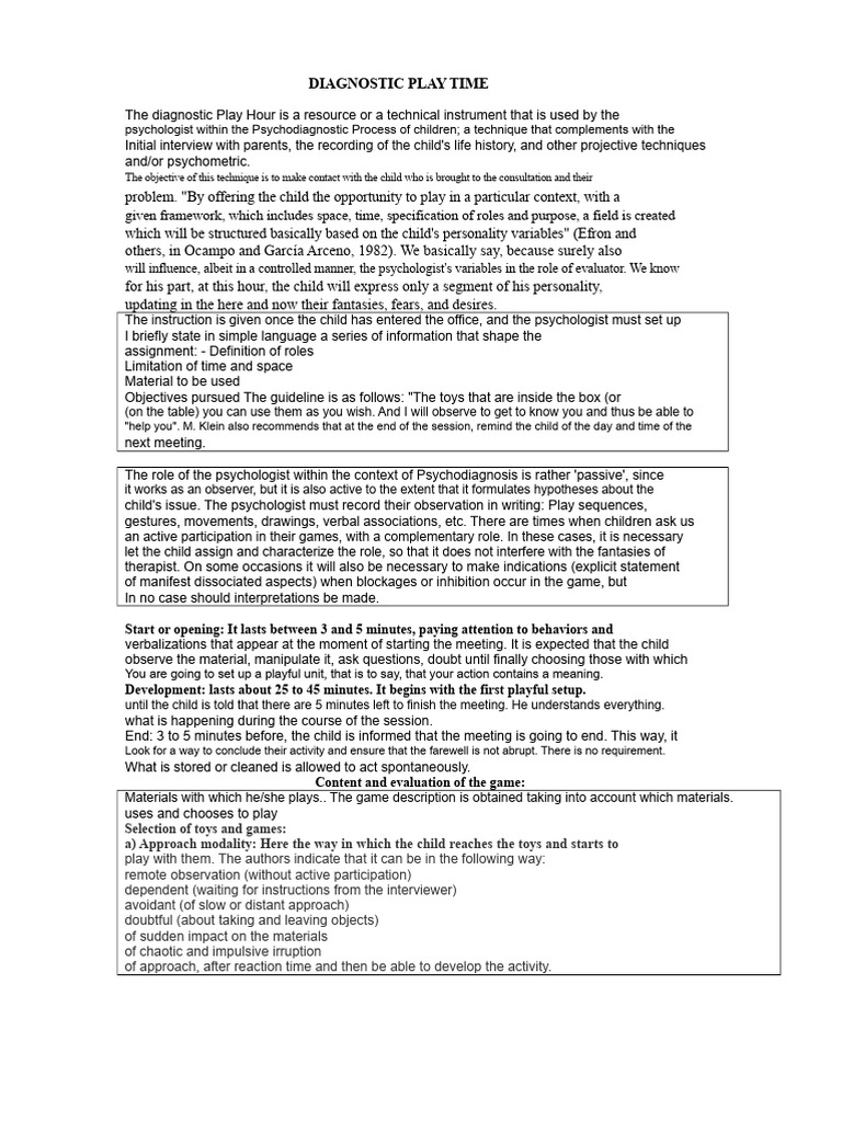 Diagnostic Play Time | PDF | Creativity | Neurosis