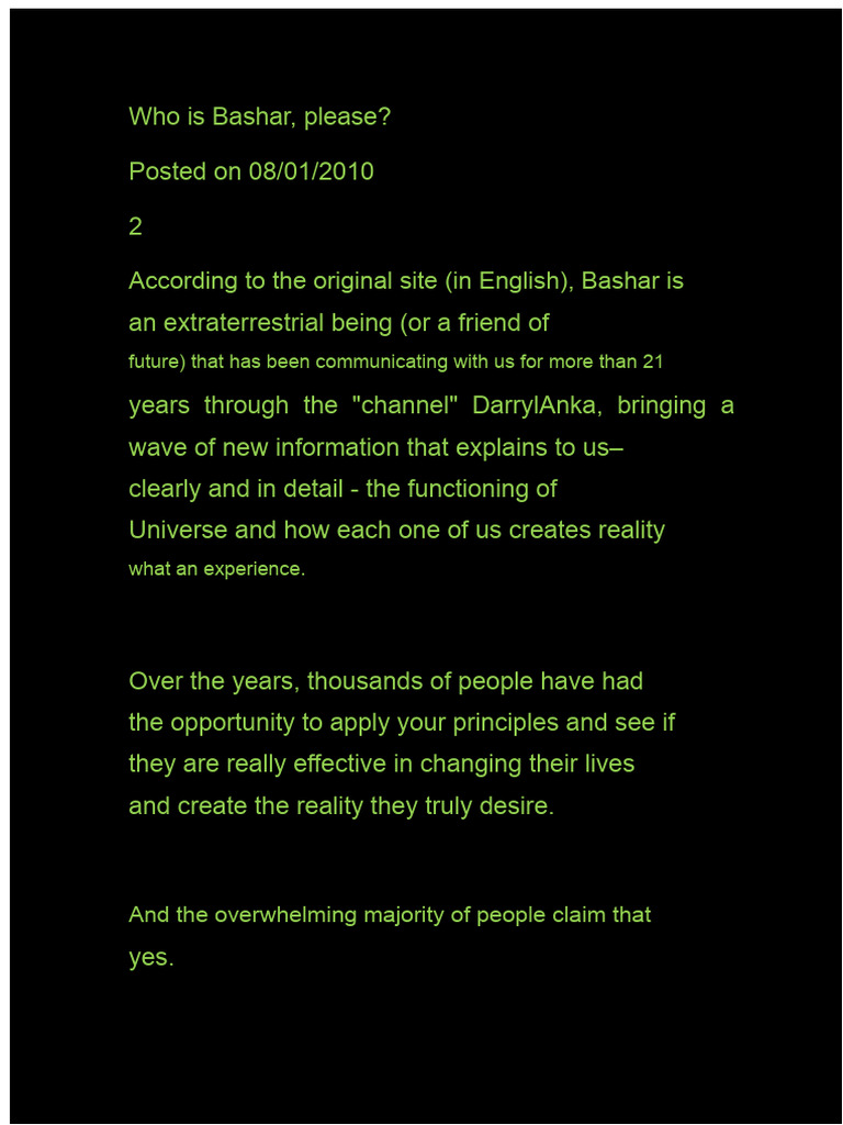 Understanding Bashar's Teachings | PDF | Experience | Reality
