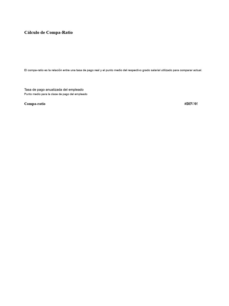 Cálculo Del Compa Ratio | PDF