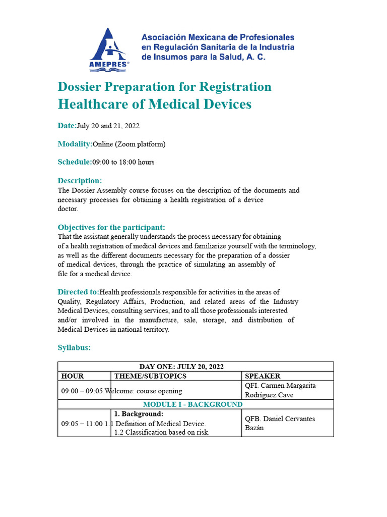 Dossier Preparation | PDF | Medical Device