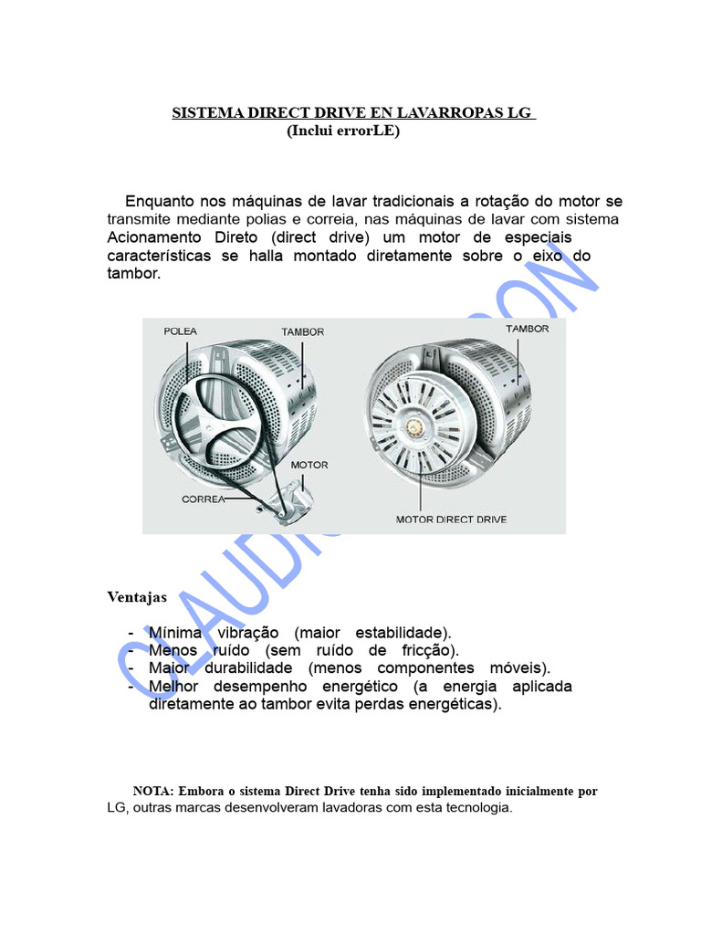Sistema Direct Drive em Lavadoras LG | PDF | Eletricidade | Bens ...