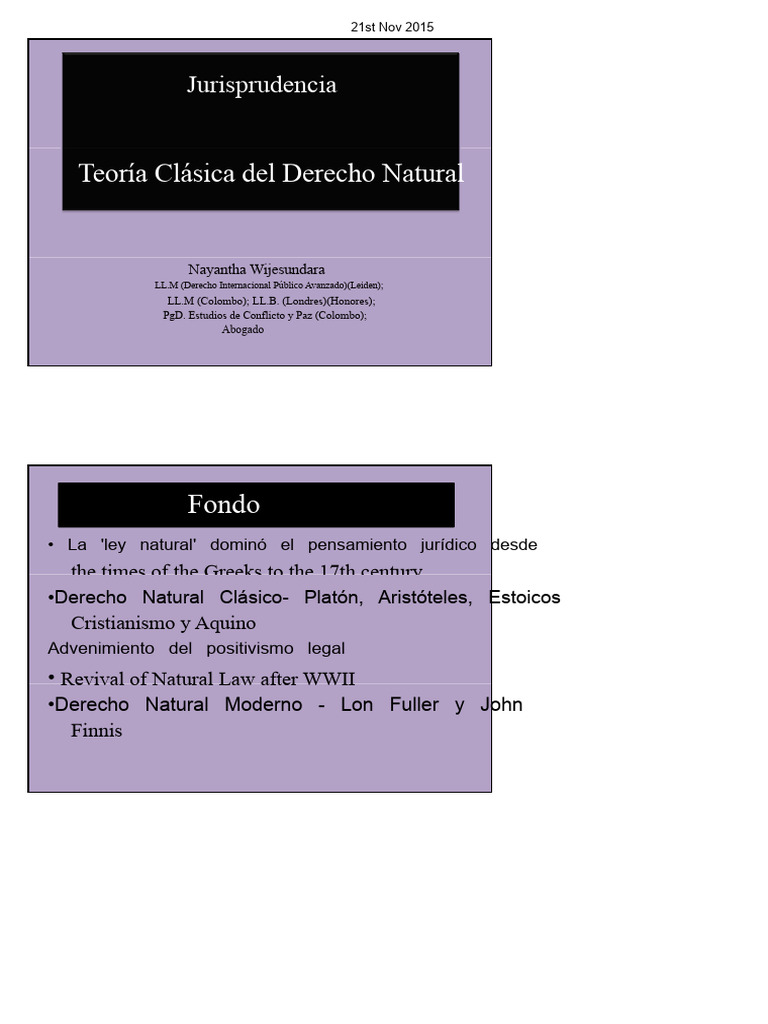 Teoría Clásica Del Derecho Natural | PDF | La Ley natural | Tomás de Aquino