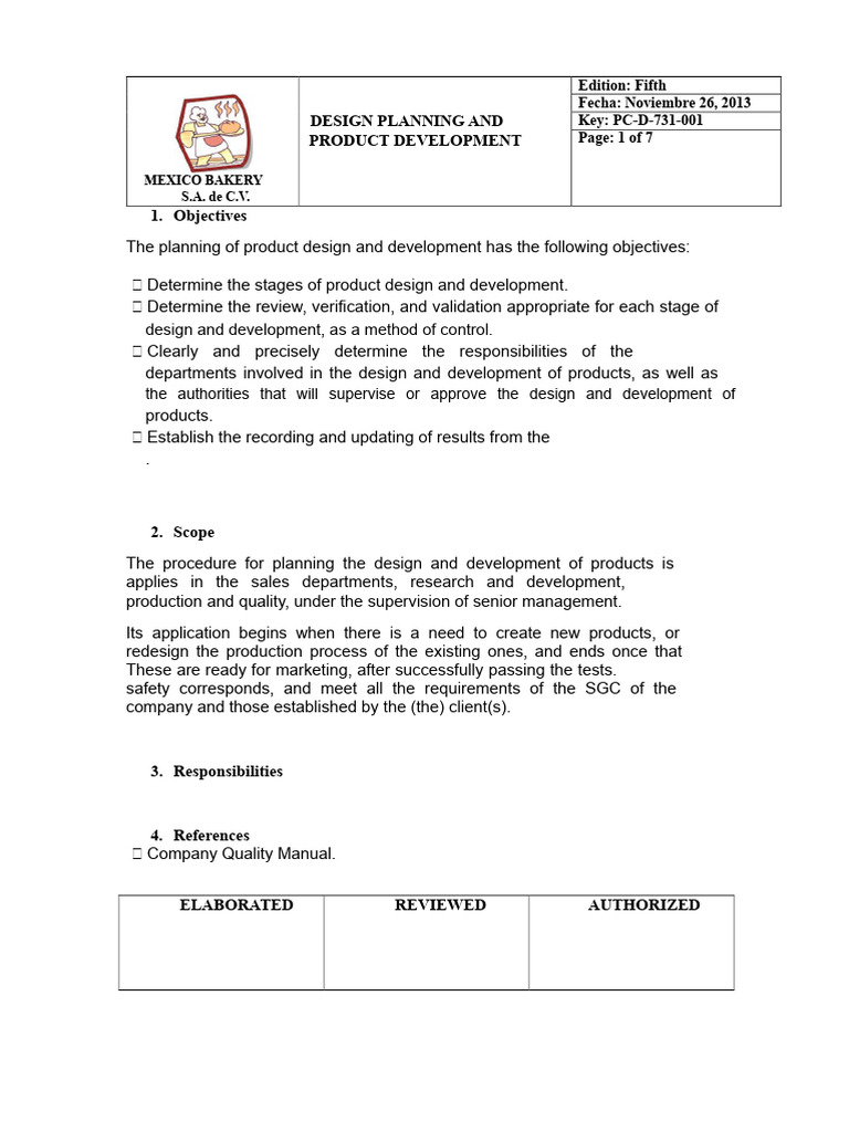 Product Design Planning Guide | PDF | Verification And Validation ...