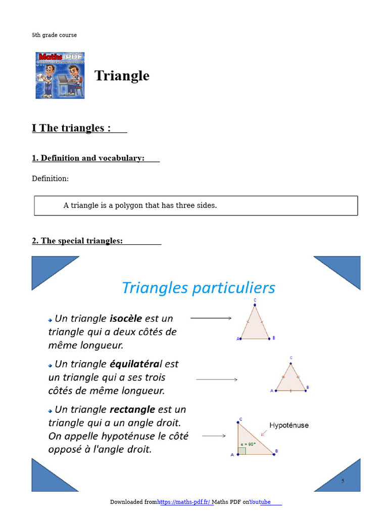 Triangle Math Course in 5th Grade To Print in PDF | PDF | Triangle | Circle