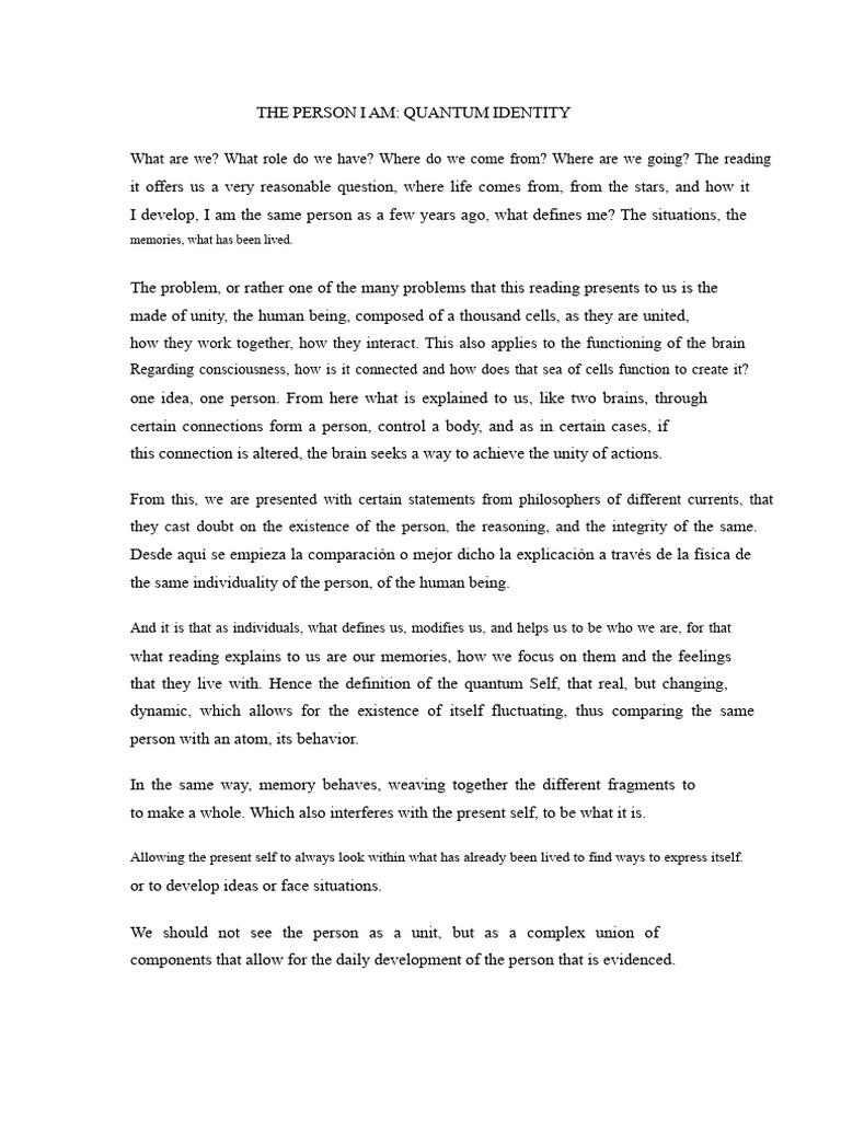 The Person I Am | PDF