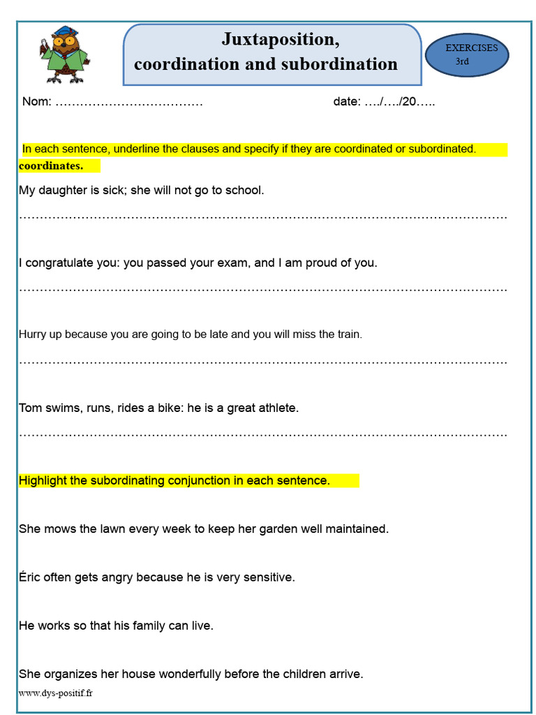 Juxtaposition and Clause Analysis Exercises | PDF | Clause | Syntax