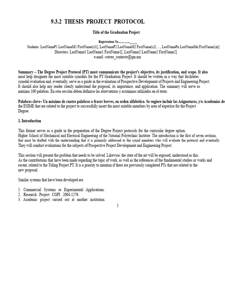 Degree Project Protocol Guide | PDF