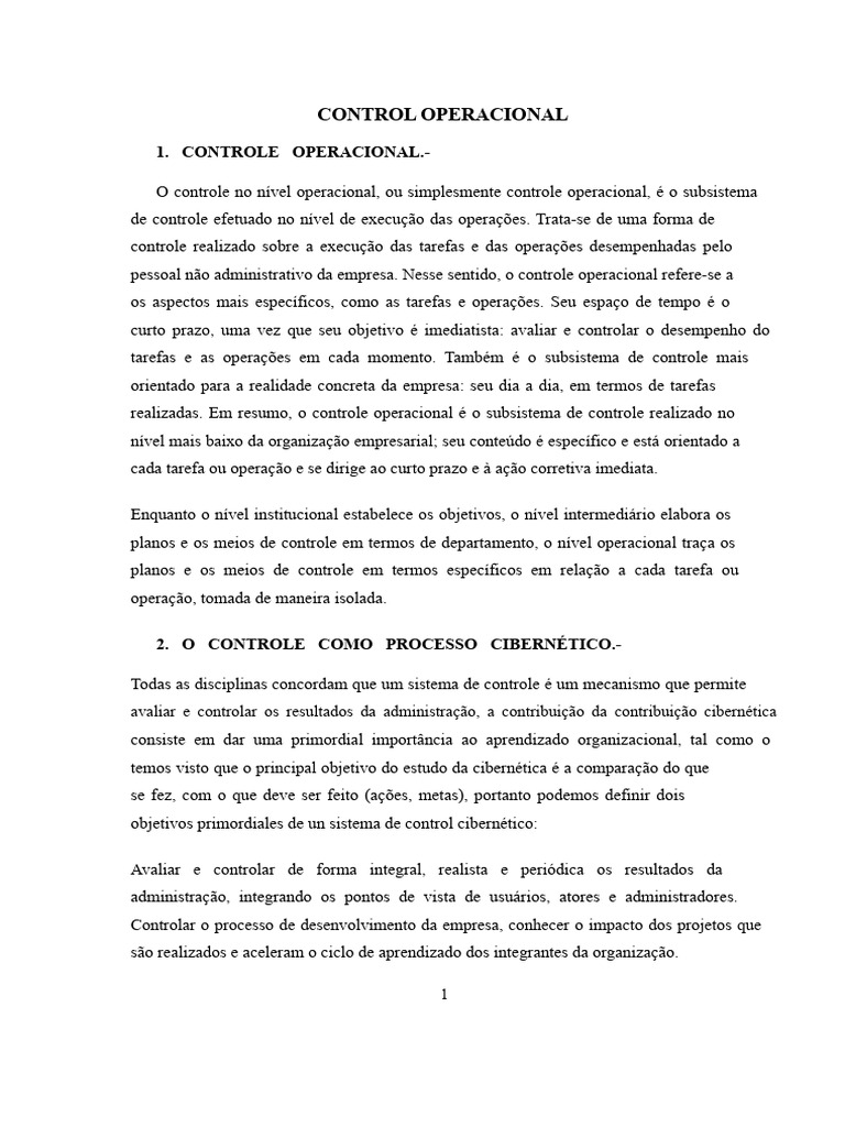 Controle Operacional: Fases e Importância | PDF | Qualidade (negócios ...