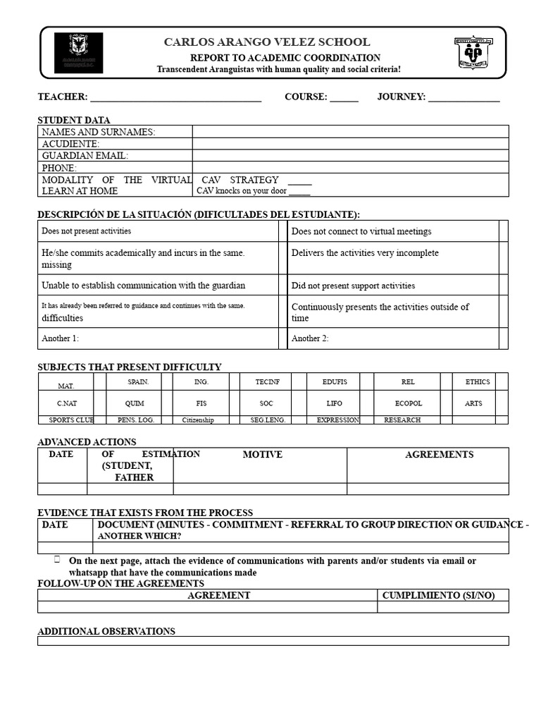 Academic Coordinator Remission Format | PDF