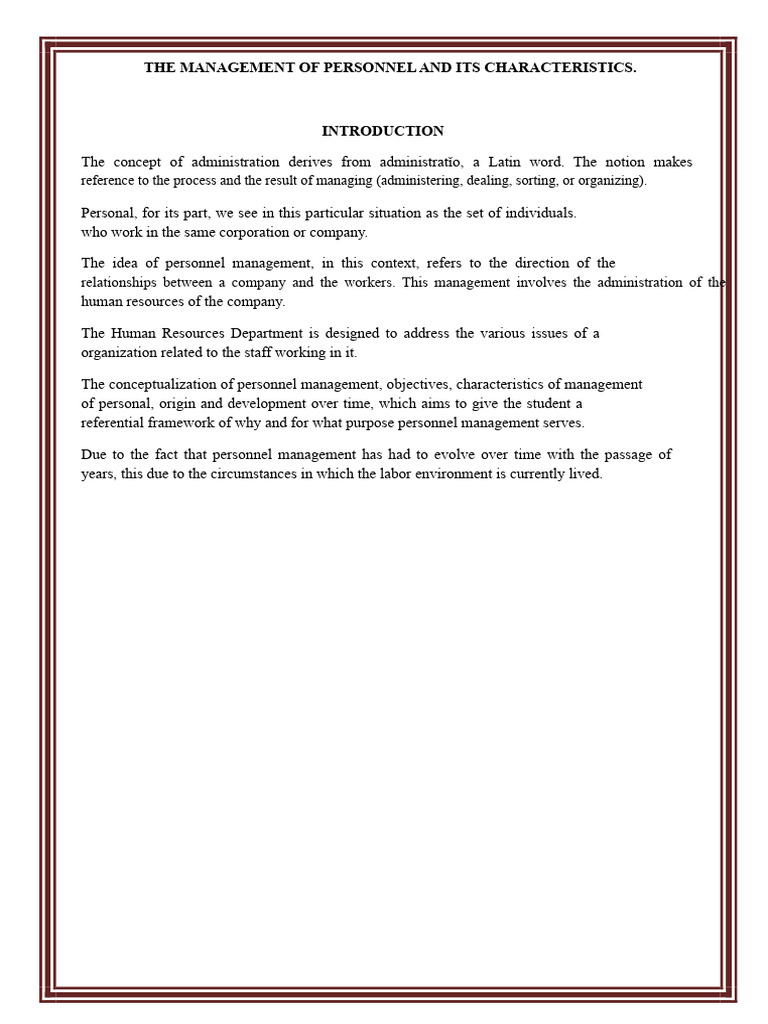 Personnel Management Overview and Functions | PDF | Human Resource ...