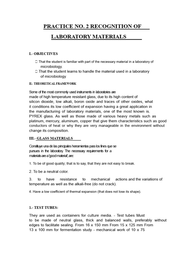 Microbiology Laboratory Materials Guide | PDF | Glasses | Ph